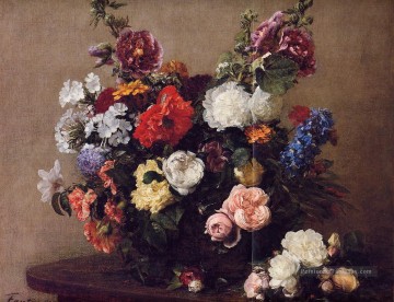  Fleurs Tableau - Bouquet de Fleurs Diverses Henri Fantin Latour floral